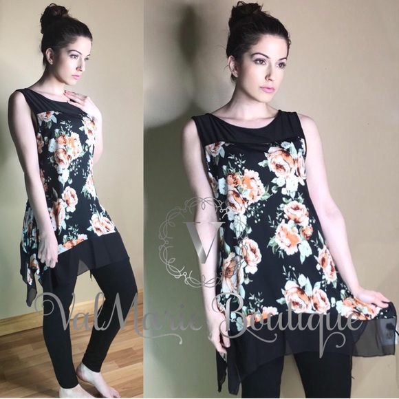 floral Tunic Blouse top - Picture 3 of 4